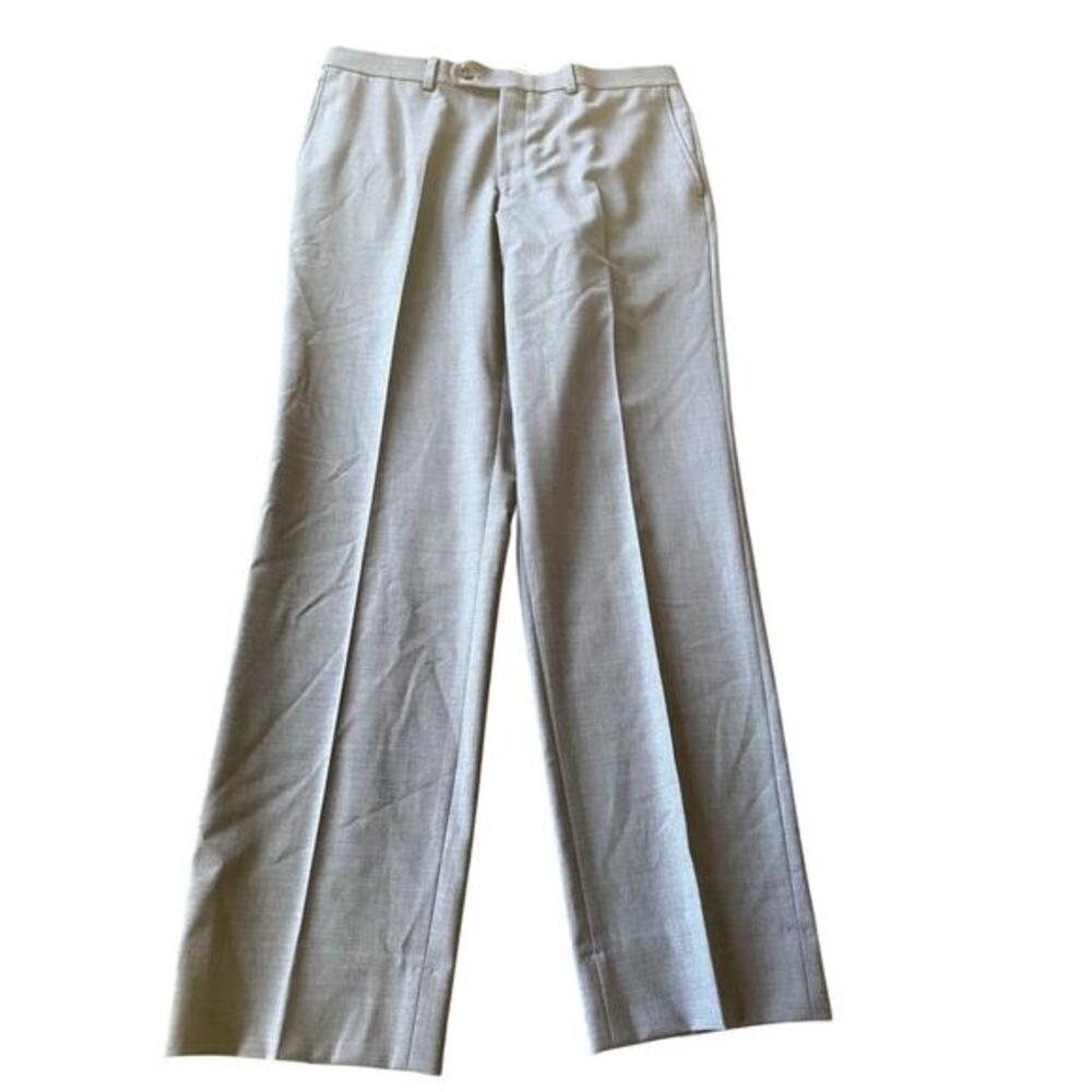 Riviera Jack Victor Mens Traveler Pant 35R Blue Wool Blend Dress Flex Technology